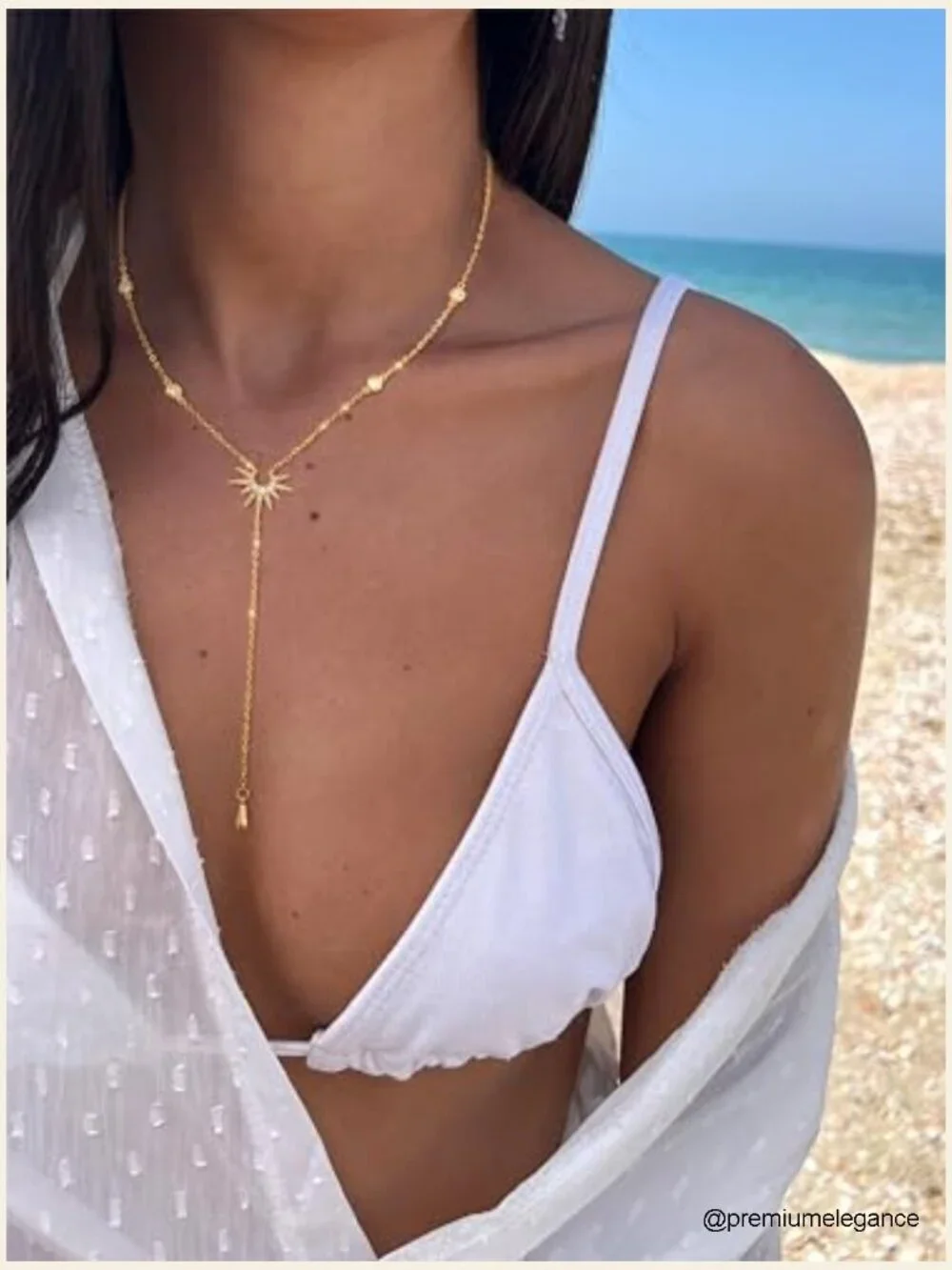 Trendy Y-Shaped Lariat Necklace Dainty Pendant Drop Dangle Layered